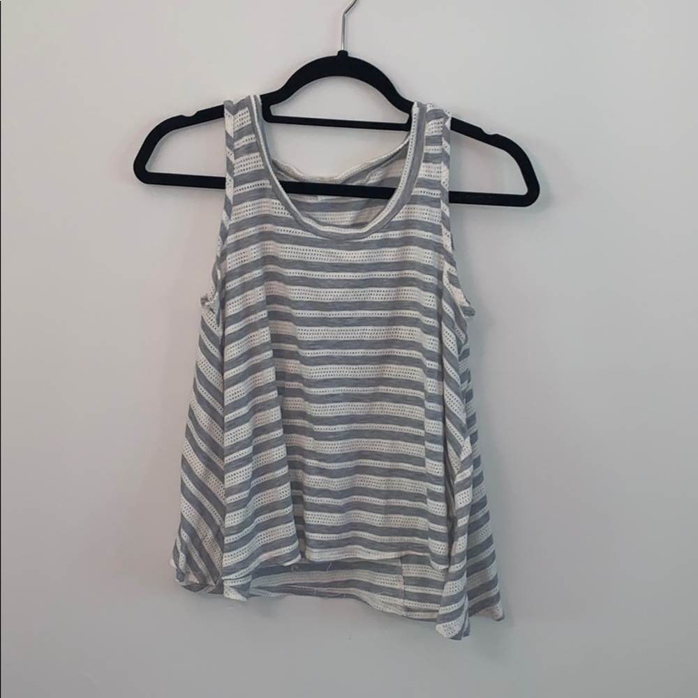 Striped grey and white Anthropologie tank